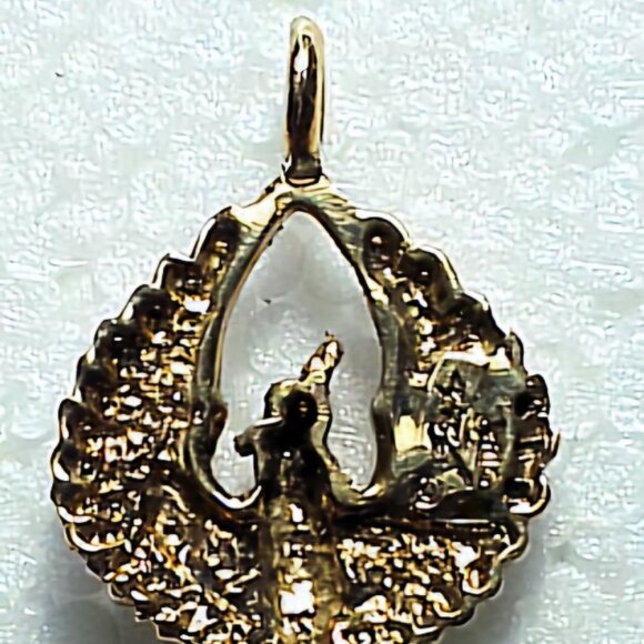 Custom 18 Karat Yellow Gold Phoenix Rising Pendant w/ Spectrolite by L Stetzler - Picture 5 of 9